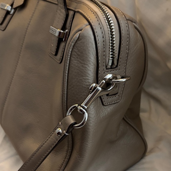 Coach Taupe Leather Satchel with Removable Crossbody Strap - Picture 10 of 15